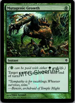 MTG SkeenAB Mutagenic Growth FOIL from New Phyrexia. MP. - Image 1