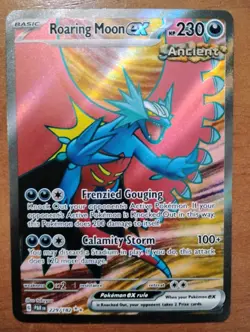 Roaring Moon EX Ancient Pokemon Card #229 Full Art - Mint - Image 4