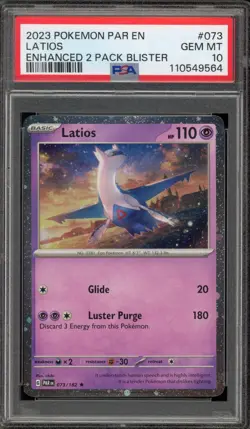 Pokemon Latios Enhanced 2 Pk. Blister Cosmos Holo Rare #073 PSA 10 Gem Mint - Image 1
