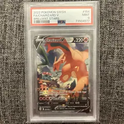 2022 POKEMON SWORD & SHIELD BRILLIANT STARS #154 FULL ART/CHARIZARD V PSA 9 - Image 1