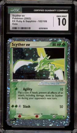 Pokemon Scyther ex EX Ruby & Sapphire Holo Ultra Rare #102 CGC 10 Gem Mint - Image 1