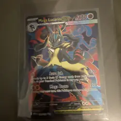 Pokemon TCG Holo Ultra Rare Full Art Mega Lucario EX 160/132 - Image 1