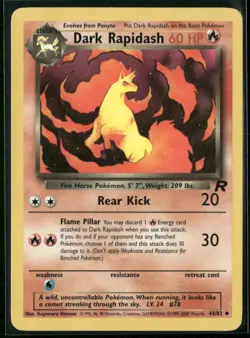 ✰ DARK RAPIDASH 44/82 UNLIMITED UNCOMMON TEAM ROCKET POKEMON ✰ LP - Image 2
