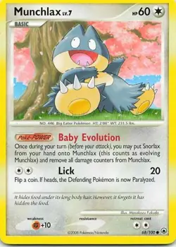 Munchlax 68/100 Legends Awakened Common NM Pokemon TCG - Image 1