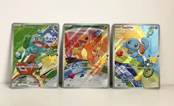 Pokemon First Partner Illustration Gen 1 Kanto - Bulbasaur Squirtle Charmander - Image 1