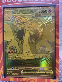 Pokemon Gold Mega Charizard X ex 130/094 Phantasmal Flames Mega Ultra Rare - Image 3
