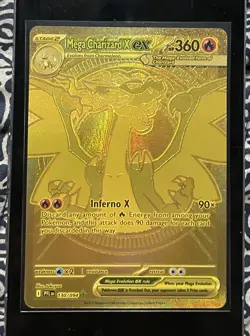 Pokemon Gold Mega Charizard X ex 130/094 Phantasmal Flames Mega Ultra Rare - Image 4