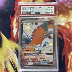2019 POKEMON SUN & MOON HIDDEN FATES #SV50 FULL ART/HO-OH GX PSA 10 - Image 1