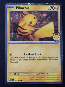 SWIRL Pikachu 051 /162 Stamped 2026 Pokemon Day 30th Anniversary Promo Cosmo NM - Image 1