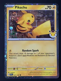 SWIRL Pikachu 051 /162 Stamped 2026 Pokemon Day 30th Anniversary Promo Cosmo NM - Image 2