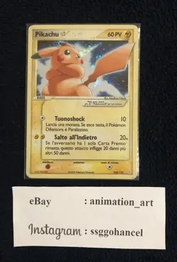 2006 POKEMON EX HOLON PHANTOMS GOLD STAR #104 PIKACHU ITALIAN - Image 1