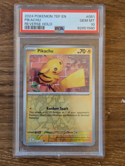 2024 Pokemon Temporal Forces PSA 10 PIkachu #051 Reverse Foil Holo LOW POP - Image 1