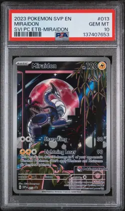 PSA 10 POKEMON 2023 SVP MIRAIDON BLACK STAR PROMO #013 POKEMON CENTER PC ETB - Image 3