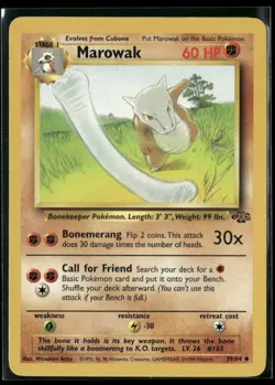 ✰ MAROWAK 39/64 UNLIMITED UNCOMMON JUNGLE POKEMON ✰ MP - Image 2