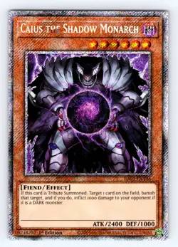 Yugioh Caius the Shadow Monarch RA03-EN194 Platinum Secret Rare - NM 💎 - Image 1