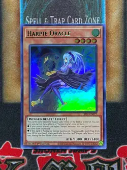 Yugioh Harpie Oracle LDS2-EN077 Ultra Rare 1st Ed GREEN NM - Image 1