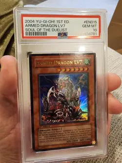 2004 Yugioh 1st Edition Armed Dragon LV7 Ultra Rare SOD-EN015 PSA 10 - Image 1