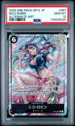 2025 ONE PIECE JPN OP12-LEGACY OF THE MASTER ALTERNATE ART NICO ROBIN PSA 10 - Image 1