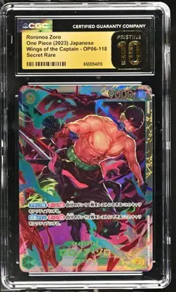 2025 One Piece Japanese Roronoa Zoro #OP06-118 Secret Rare CGC 10 Pristine - Image 1