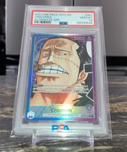 Romance Dawn One Piece Crocodile OP01-062 Alt Art Leader PSA 10 GEM MT - Image 1