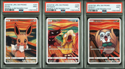 PSA 9 Pokemon Munch The Scream Psyduck 286 Rowlet 290 Eevee 287/SM-P Set 3 Japan - Image 1