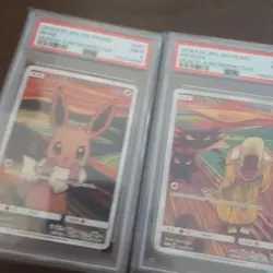 PSA 9 Pokemon Munch The Scream Psyduck 286 Rowlet 290 Eevee 287/SM-P Set 3 Japan - Image 4