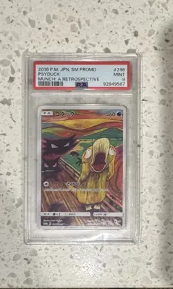 Pokemon Psyduck Scream Munch Retrospective JPN Full Art Promo 286/SM-P PSA 9 - Image 1