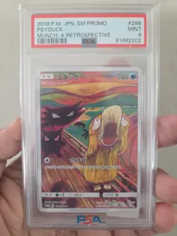 PSA 9 Psyduck 286/SM-P Mint Pokemon Japanese Munch Scream Promo - Image 1