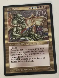 Magic the Gathering MTG Legends Nicol Bolas LP (Beta Bob) - Image 1