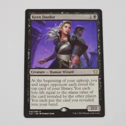 MTG Keen Duelist Commander 2021 NM Magic the Gathering Rare Card Black Wizard - Image 1