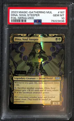 MTG Dina, Soul Steeper Serialized 141/500 PSA 10 - Image 1