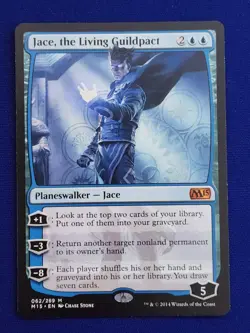 Jace, the Living Guildpact #62 M15 Blue Planeswalker Mythic Regular NM *Real Pic - Image 1