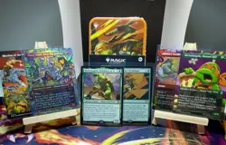 MTG TMNT Michelangelo Tin (Sealed) + 6 Card Lot - Image 1