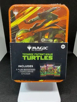 MTG TMNT Michelangelo Tin (Sealed) + 6 Card Lot - Image 2