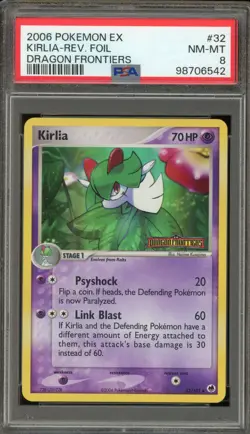 Pokemon Kirlia EX Dragon Frontiers Reverse Holo #32 PSA 8 - Image 1
