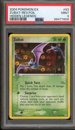 Pokemon Zubat EX Hidden Legends Reverse Holo #83 PSA 9 Mint - Image 1