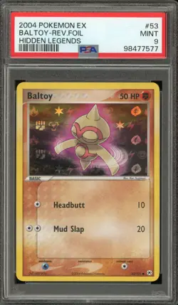 Pokemon Baltoy EX Hidden Legends Reverse Holo #53 PSA 9 Mint - Image 1