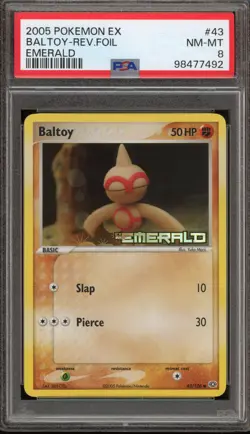 Pokemon Baltoy EX Emerald Reverse Holo #43 PSA 8 - Image 1