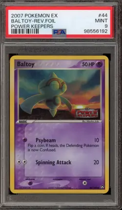 Pokemon Baltoy EX Power Keepers Reverse Holo #44 PSA 9 Mint - Image 1