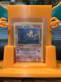 Pokemon TCG Blaine's Moltres Gym Heroes Holo Card 1/132 Unlimited Rare MP - Image 1