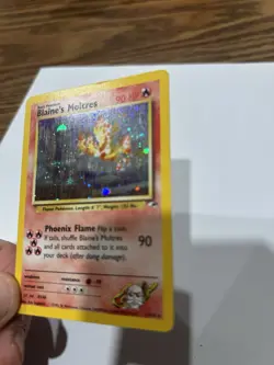 Pokemon TCG Blaine's Moltres Gym Heroes Holo Card 1/132 Unlimited Rare MP - Image 4