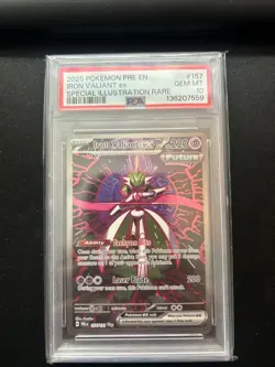 2025 Pokemon Pre En-Prismatic Evolutions #157 Iron Valiant Ex SIR PSA 10 - Image 1