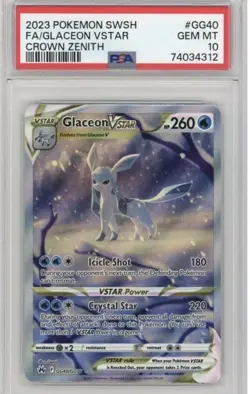 Pokemon Glaceon VSTAR GG40/GG70 Crown Zenith Galarian Gallery Ultra Rare PSA 10 - Image 1