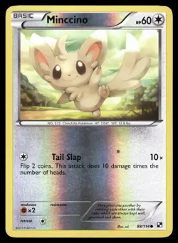 Minccino 88/114 Common Black & White Pokemon Reverse Holo Lightly Played - Image 1