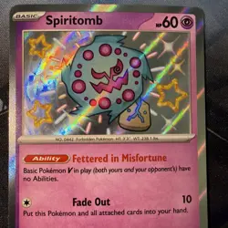 Spiritomb 158/091 - Shiny Rare Holo - 2024 Pokemon TCG SV: Paldean Fates NM+ - Image 3