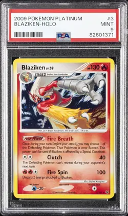 2009 POKEMON PLATINUM #3 BLAZIKEN-HOLO PSA 9 - Image 1