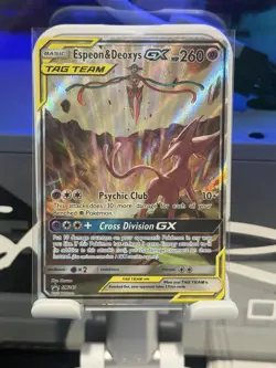 Pokemon TCG Espeon & Deoxys GX SM240 Black Star Promo Holo - NM - Image 1