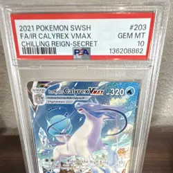 Pokemon Ice Rider Calyrex VMAX Alternate Art Secret Rare Holo 203/198 PSA 10 - Image 1