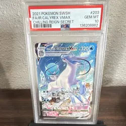 Pokemon Ice Rider Calyrex VMAX Alternate Art Secret Rare Holo 203/198 PSA 10 - Image 2