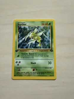 Pokemon TCG Scyther 1st Edition Jungle Set Non Holo 26/64 Vintage WOTC - Image 1